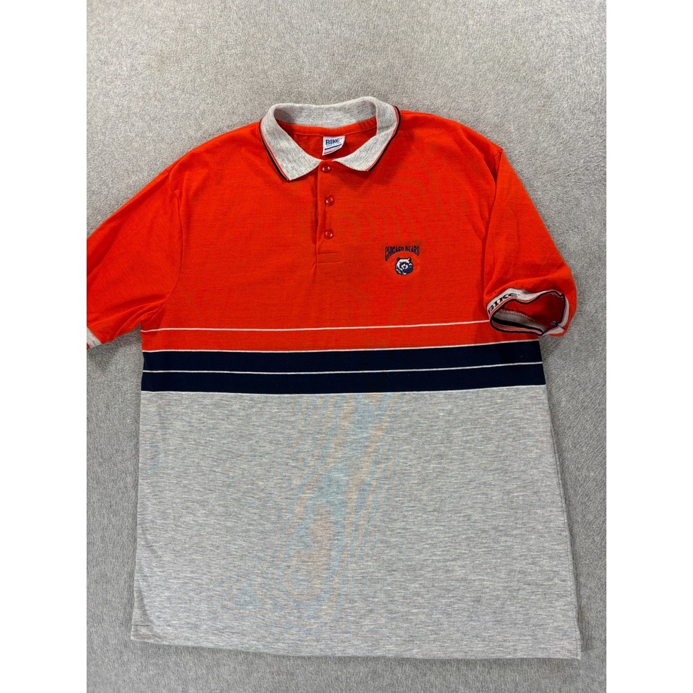 Chicago Bears Vintage BIKE Stitched Logo Stadium Polo Shirt (Men's‎ Large)